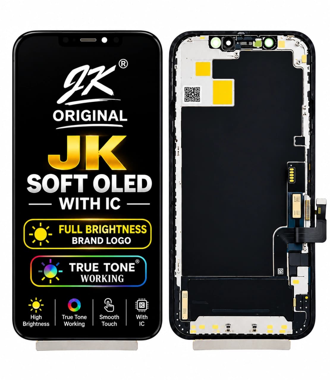 JK Original Soft OLED Display with IC – Full Brightness & True Tone Working | All iPhone Models