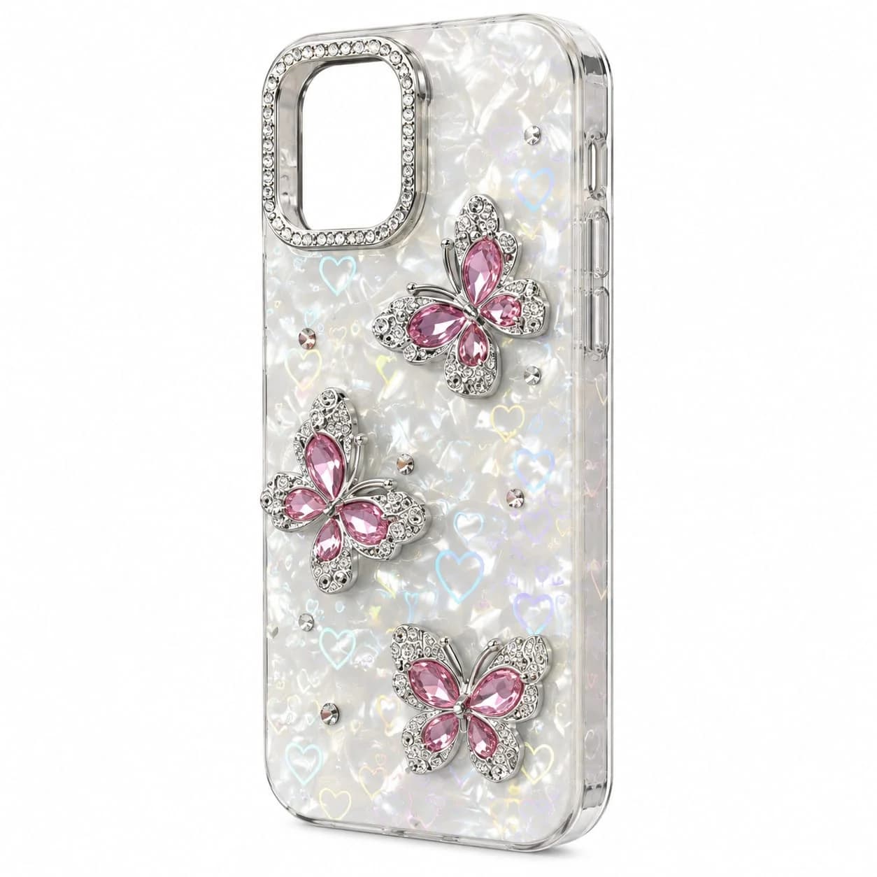AuraGlow Premium Crystal Butterfly Luxury Phone Case - Sparkly Protective Electroplated Cover